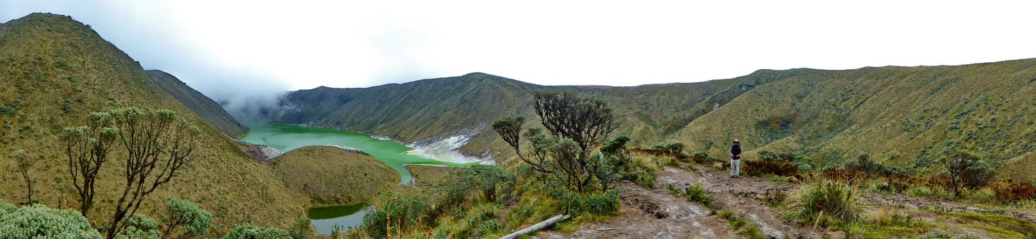 Laguna Verde in the crater of Volcan Azufral seen from the first viewpoint
